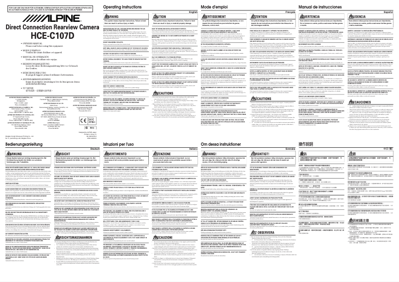 Image de la première page du manuel de l'appareil HCE-C107D