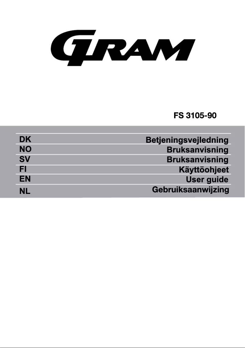 Page 1 de la notice Manuel utilisateur Gram FS 3105-90