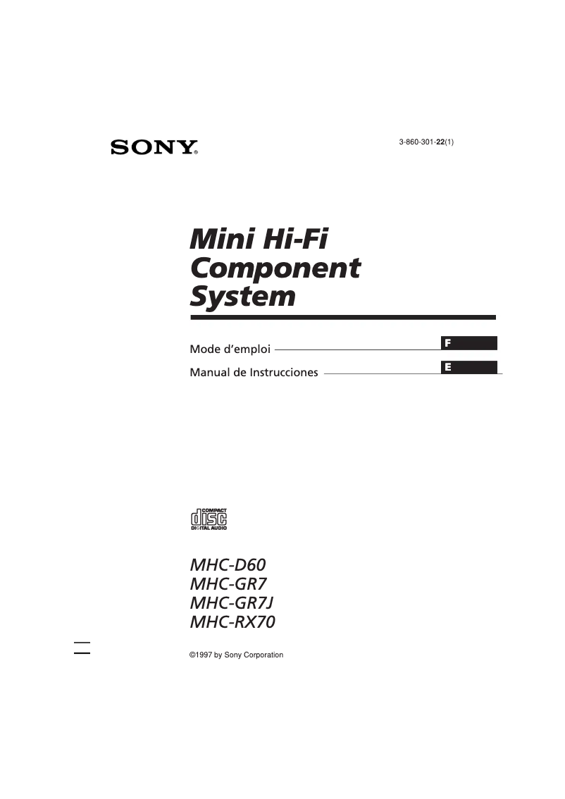 Page n°1 - Manuel utilisateur Sony MHC-GR7J
