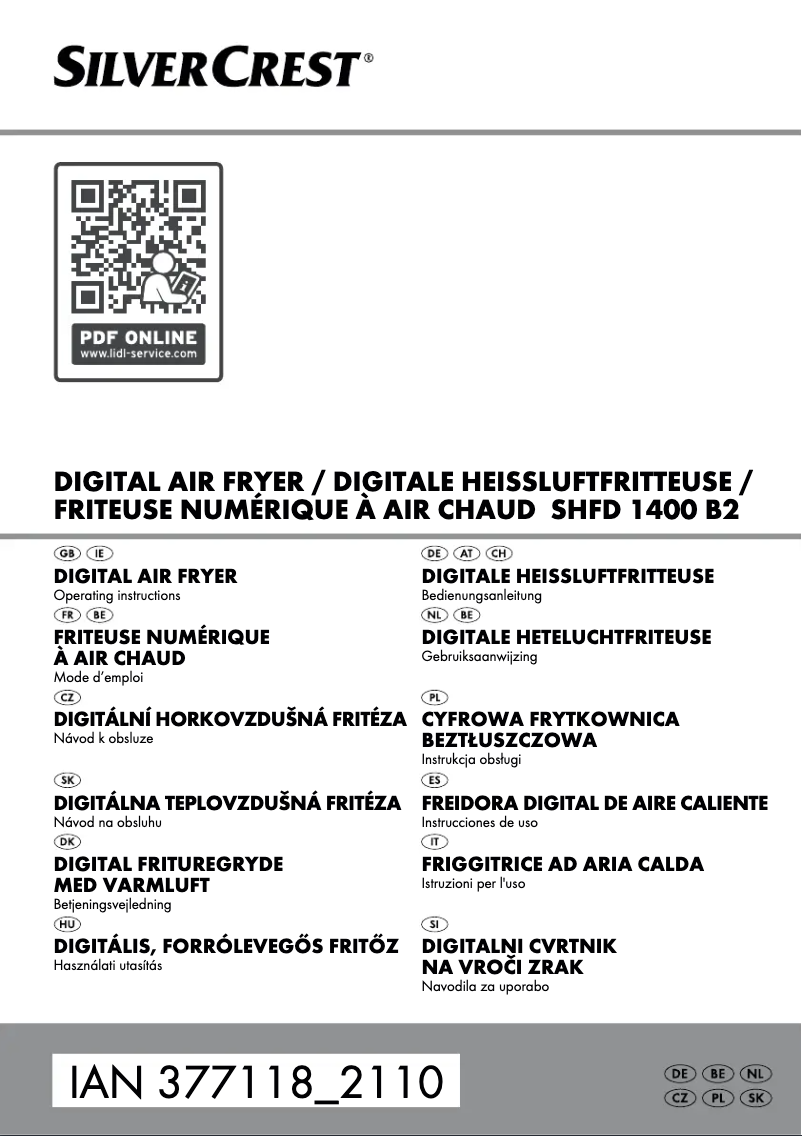 Page 1 of the manual User Manual SilverCrest SHFD 1400 B2
