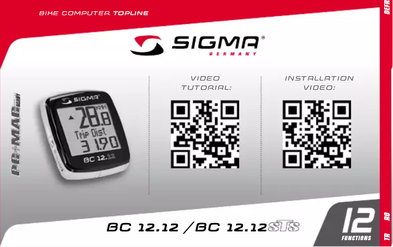 Page 1 de la notice Mode d'emploi Sigma BC 12.12