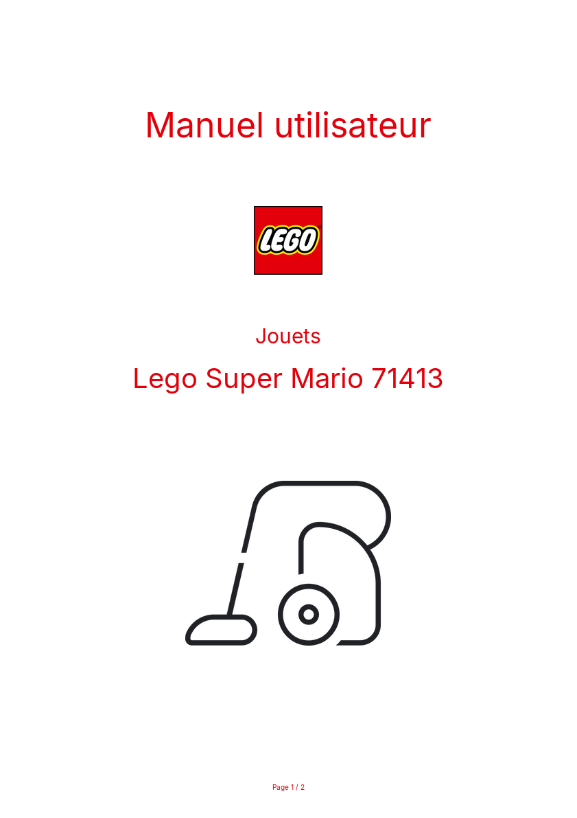 Image de la première page du manuel de l'appareil Super Mario 71413