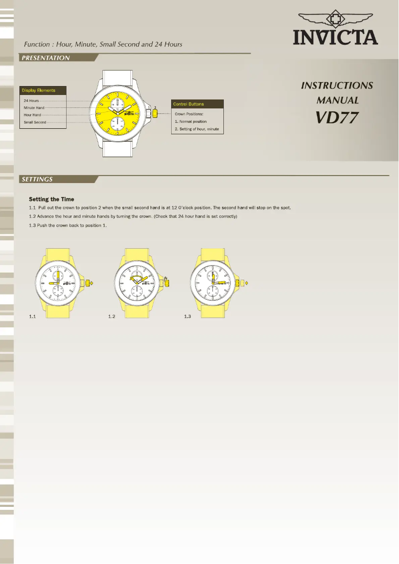 Page n°1 - Manuel utilisateur Invicta Force 22255