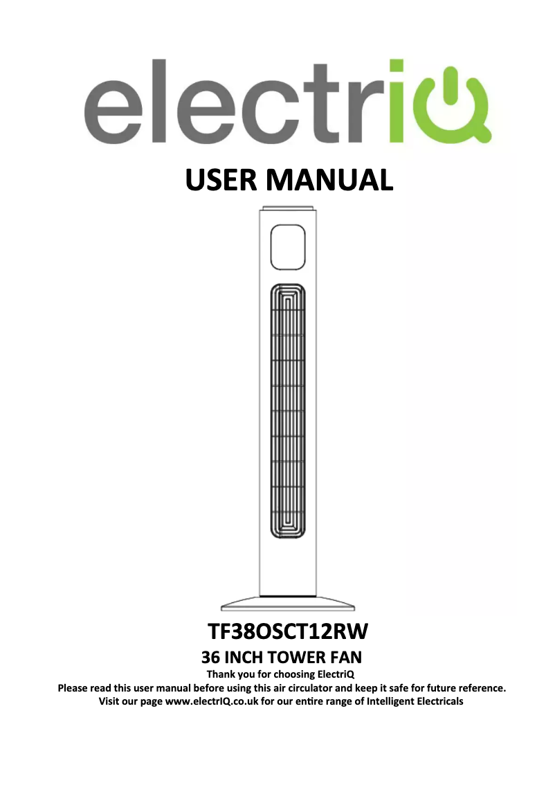 Image de la première page du manuel de l'appareil TF38OSCT12TRW