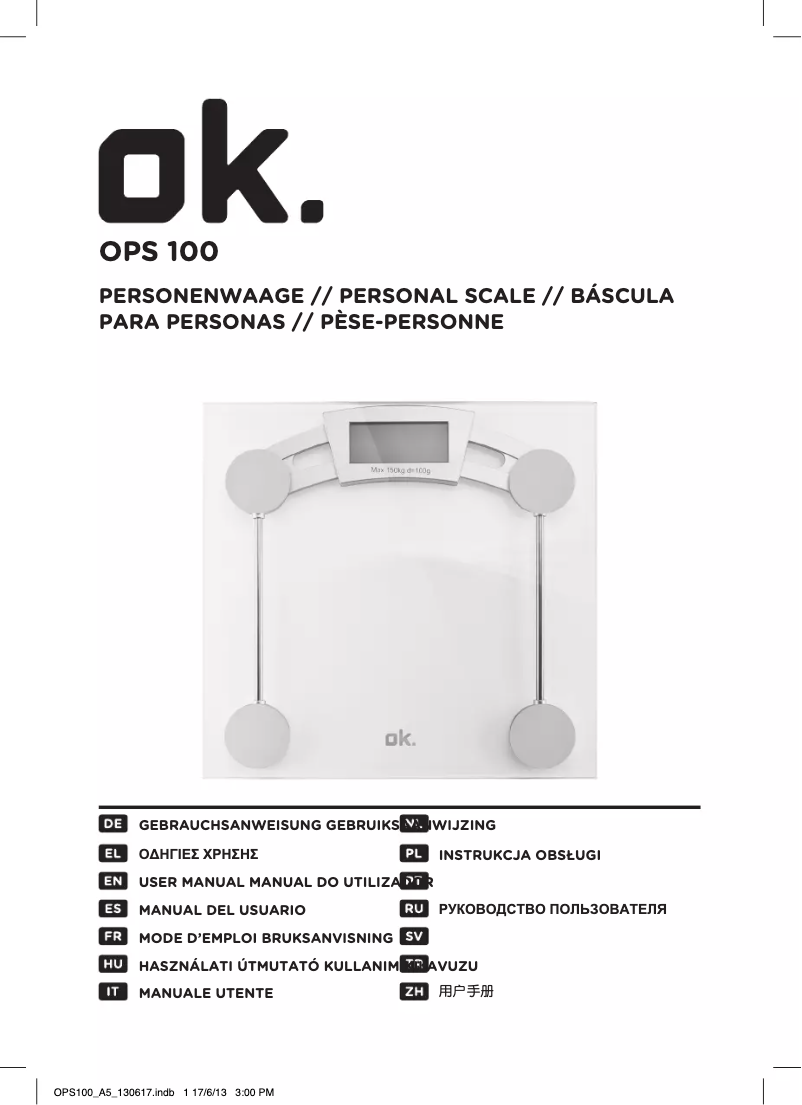 Image de la première page du manuel de l'appareil OPS 100