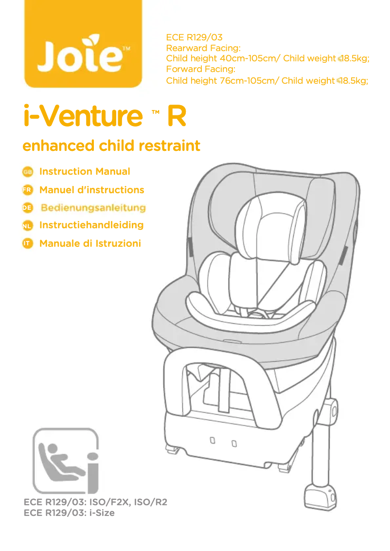 Page 1 de la notice Manuel utilisateur Joie i-Venture R