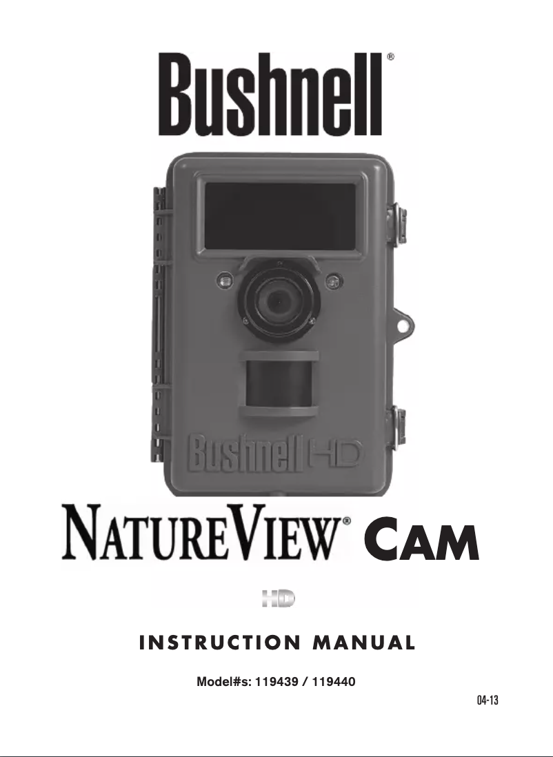 Page 1 de la notice Manuel utilisateur Bushnell NatureView Cam 119440