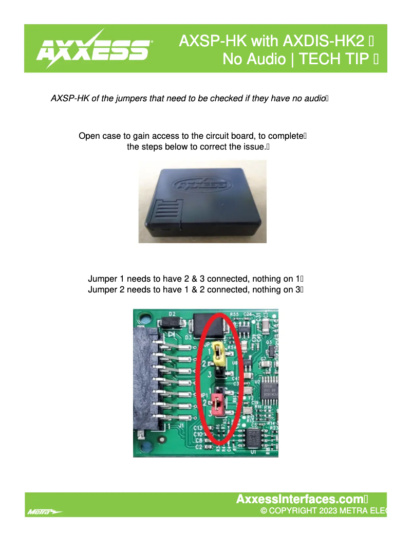 Image de la première page du manuel de l'appareil AXSP-HK