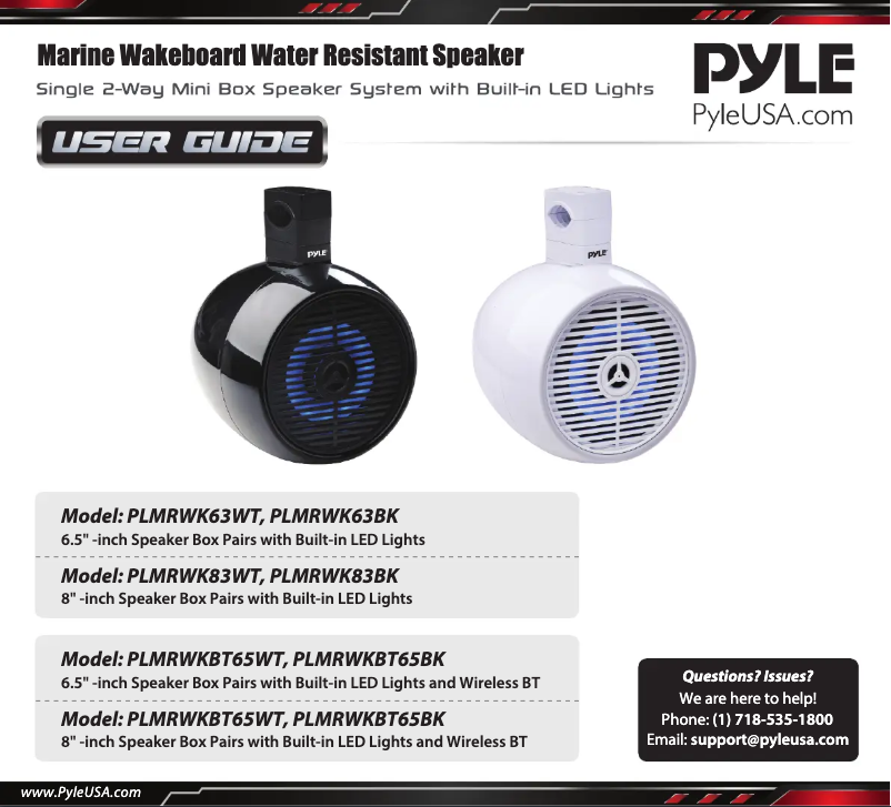 Page n°1 - Manuel utilisateur Pyle PLMRWK63BK