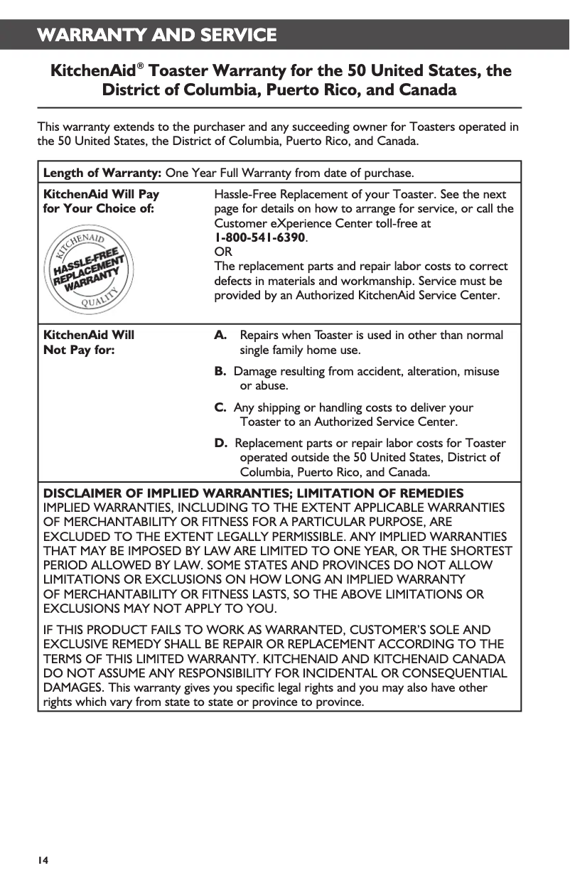 Image de la première page du manuel de l'appareil KMT4116ACS