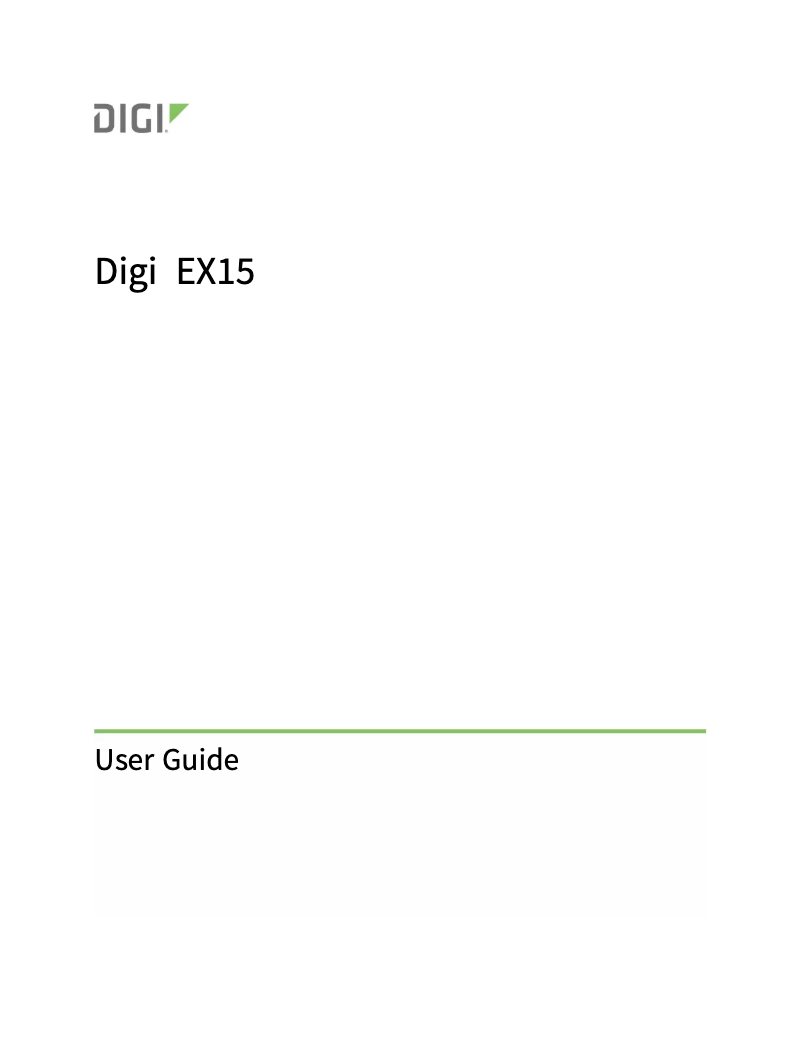 Page n°1 - Manuel utilisateur Digi EX15