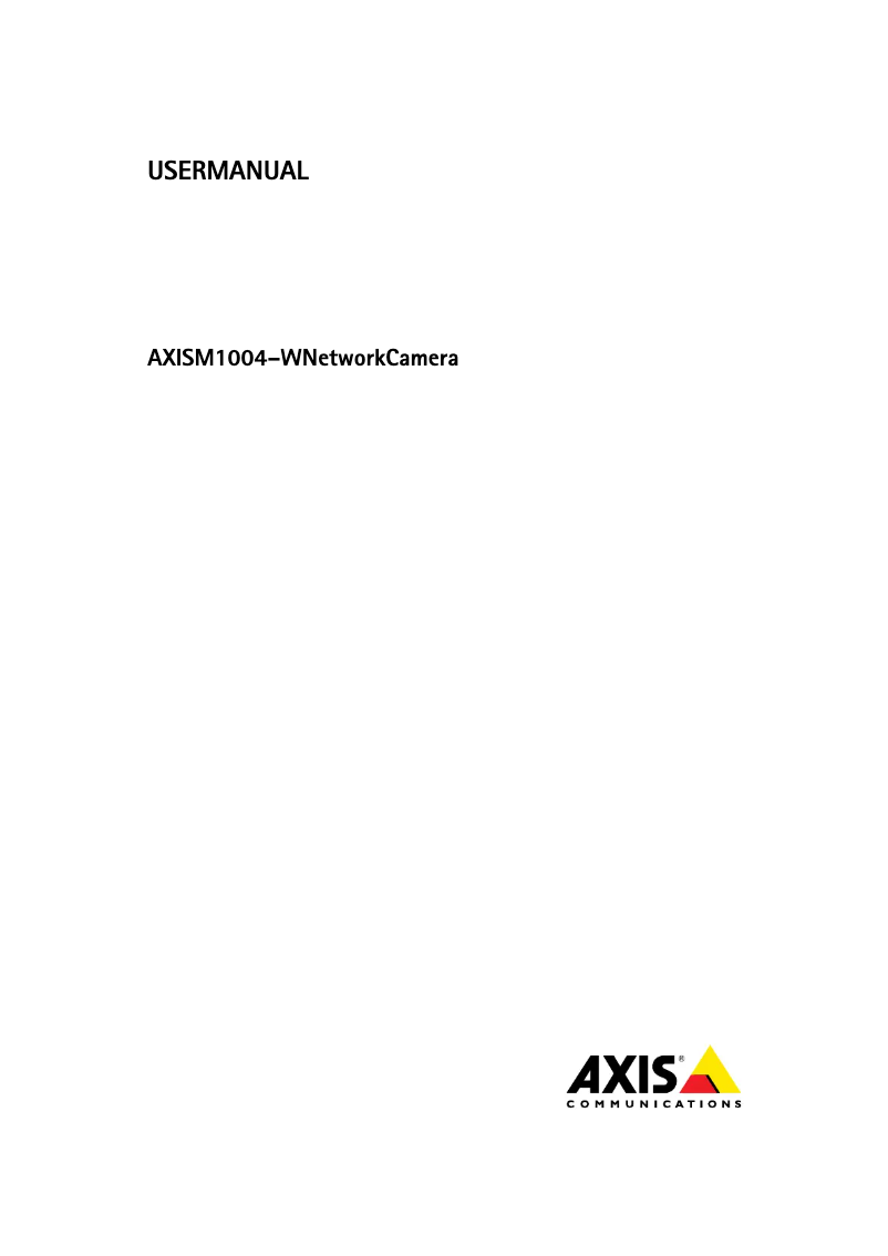 Page 1 de la notice Manuel utilisateur Axis M1004-W