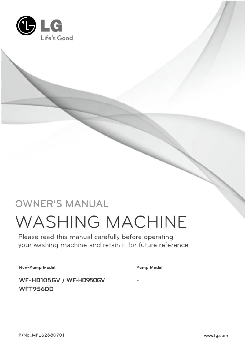 Page 1 de la notice Manuel utilisateur LG WFT956DD