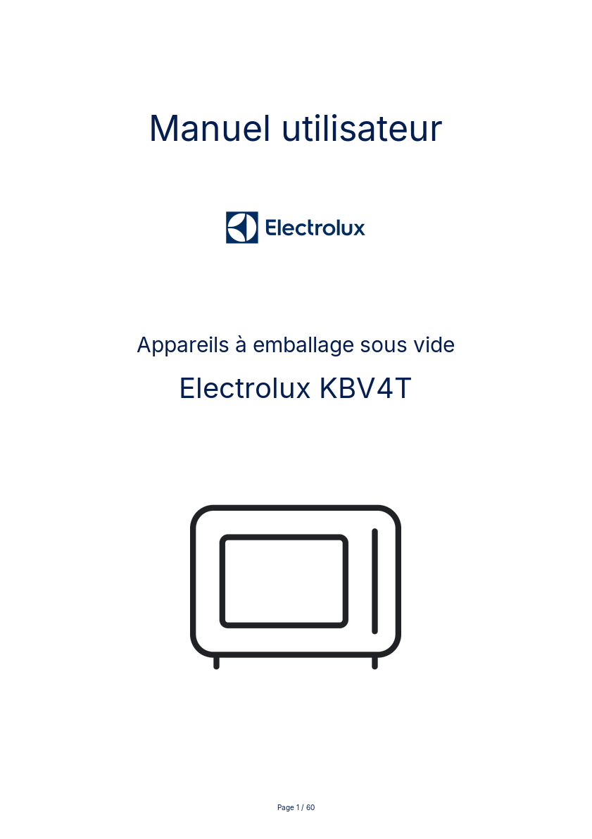 Image de la première page du manuel de l'appareil KBV4T