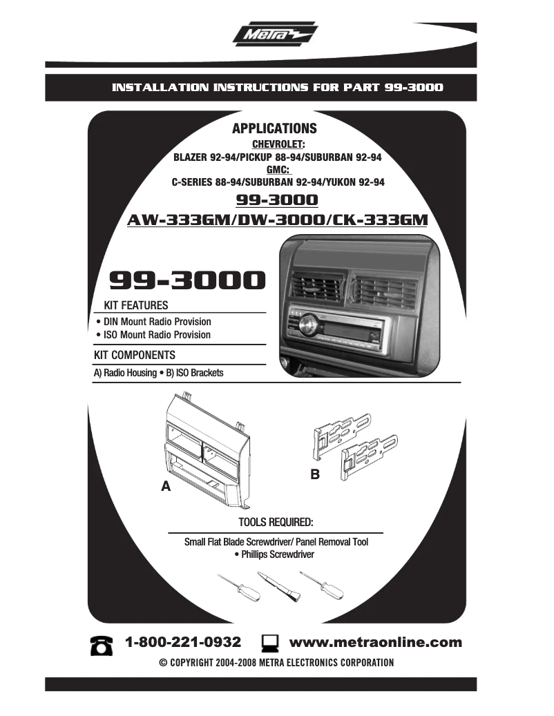 Page n°1 - Mode d'emploi Metra 99-3000