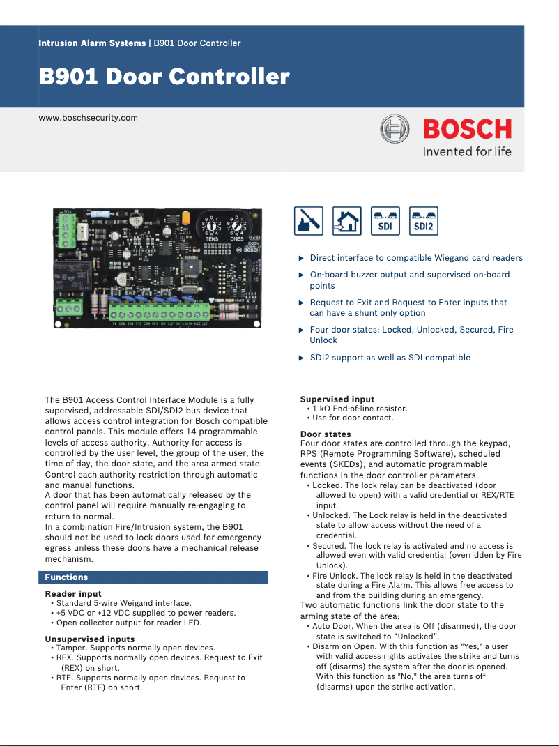 Page 1 de la notice Manuel utilisateur Bosch B901