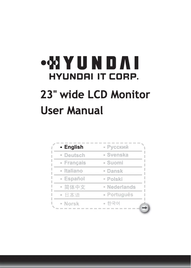 Page n°1 - Manuel utilisateur Hyundai V236WD