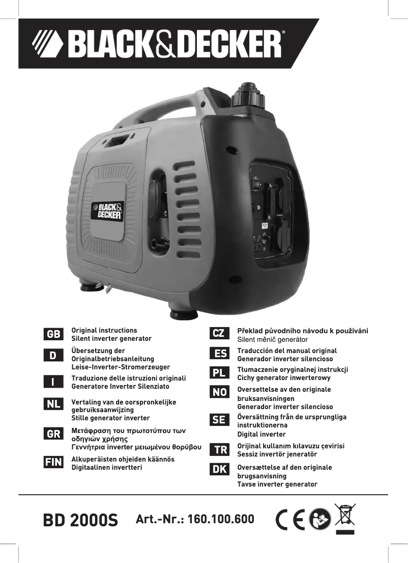Page 1 de la notice Manuel utilisateur Black & Decker BD 2000S