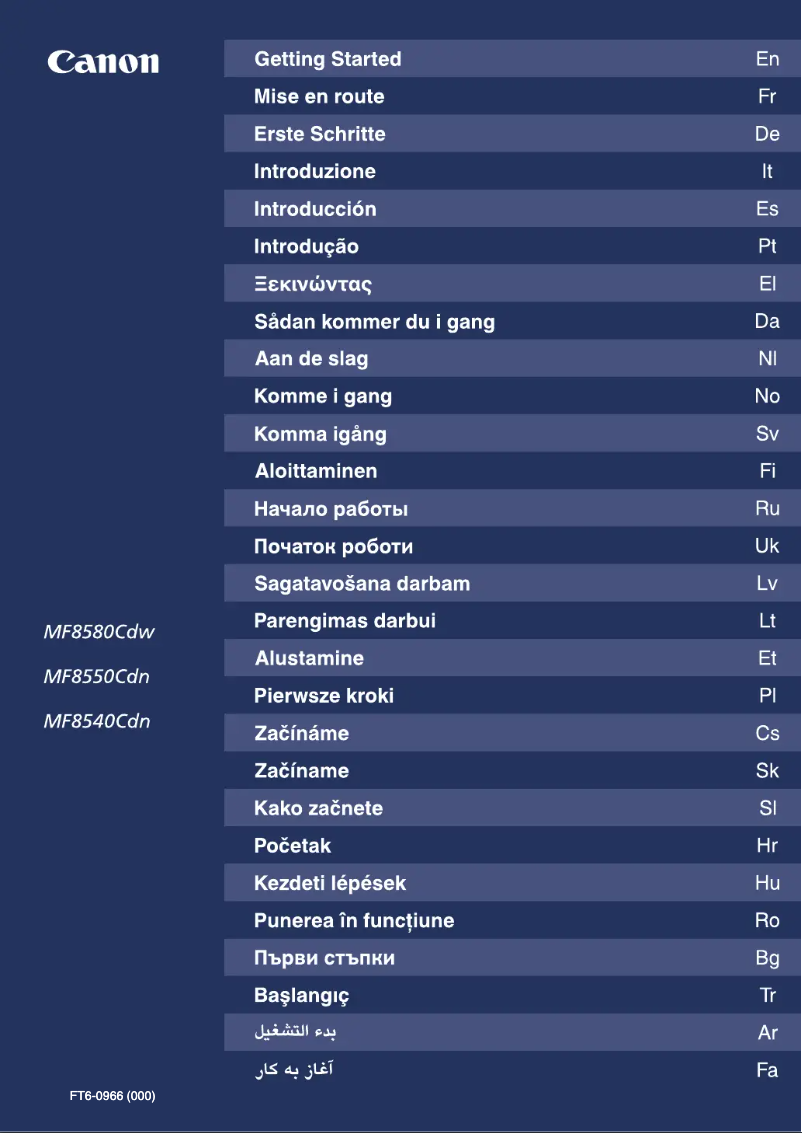 Page n°1 - Manuel utilisateur Canon I-Sensys MF8580Cdw