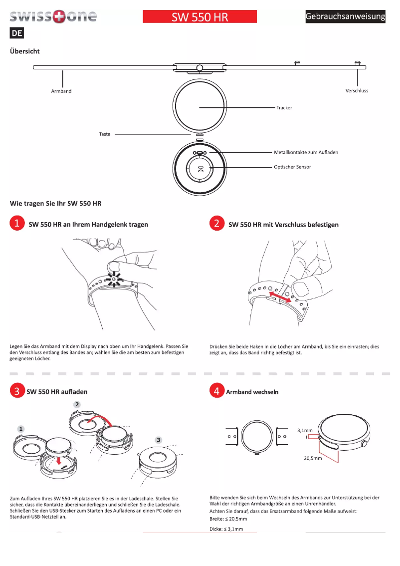 Page 1 de la notice Manuel utilisateur Swisstone SW 550 HR