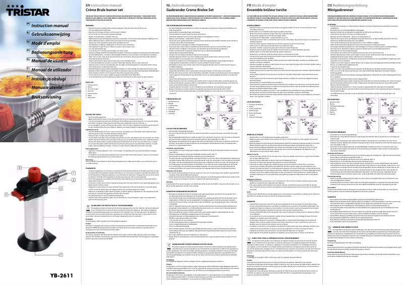 Page n°1 - Manuel utilisateur TriStar YB-2611