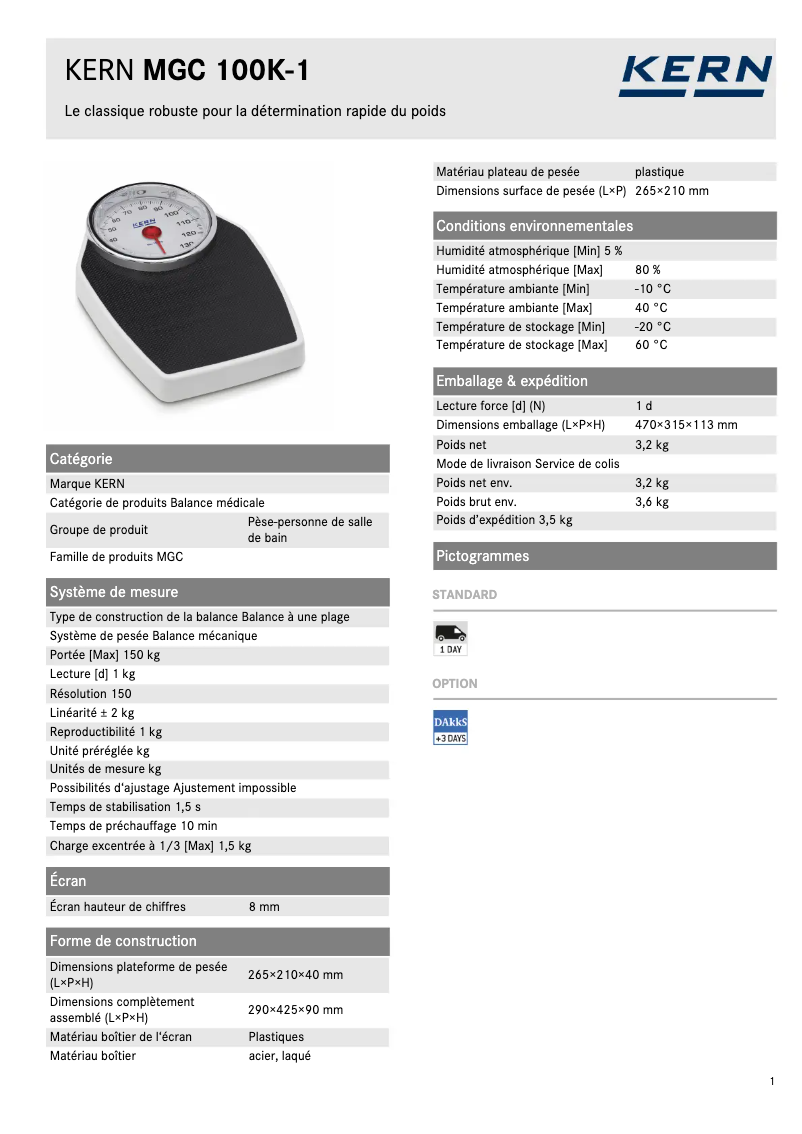 Image de la première page du manuel de l'appareil MGC 100K-1