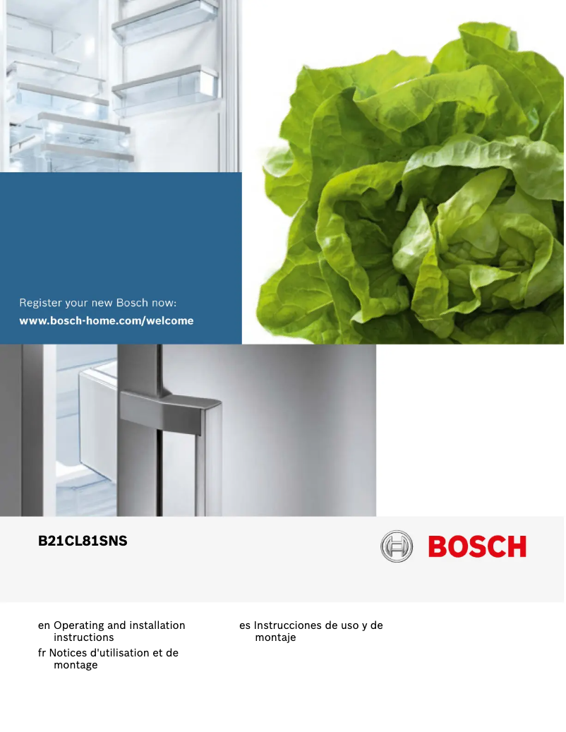 Página 1 del manual Manual de uso y mantenimiento Bosch B21CL1SNS