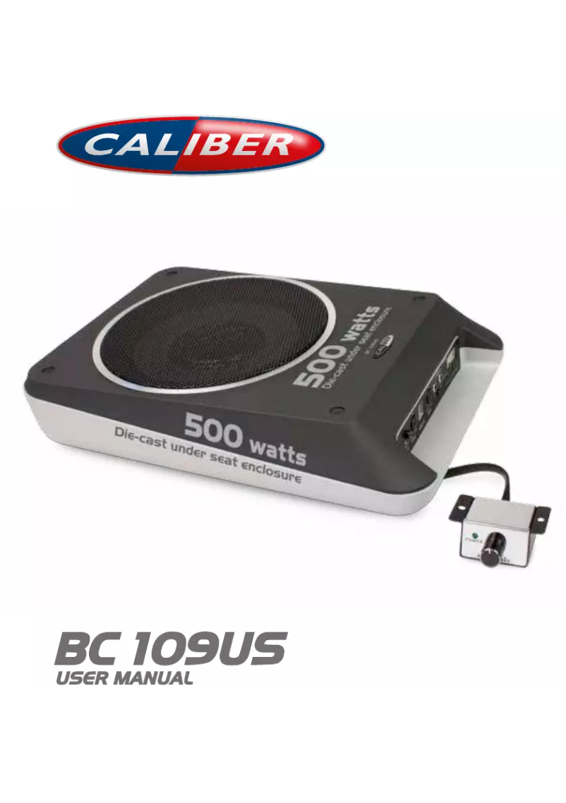 Page n°1 - Manuel utilisateur Caliber BC 109US