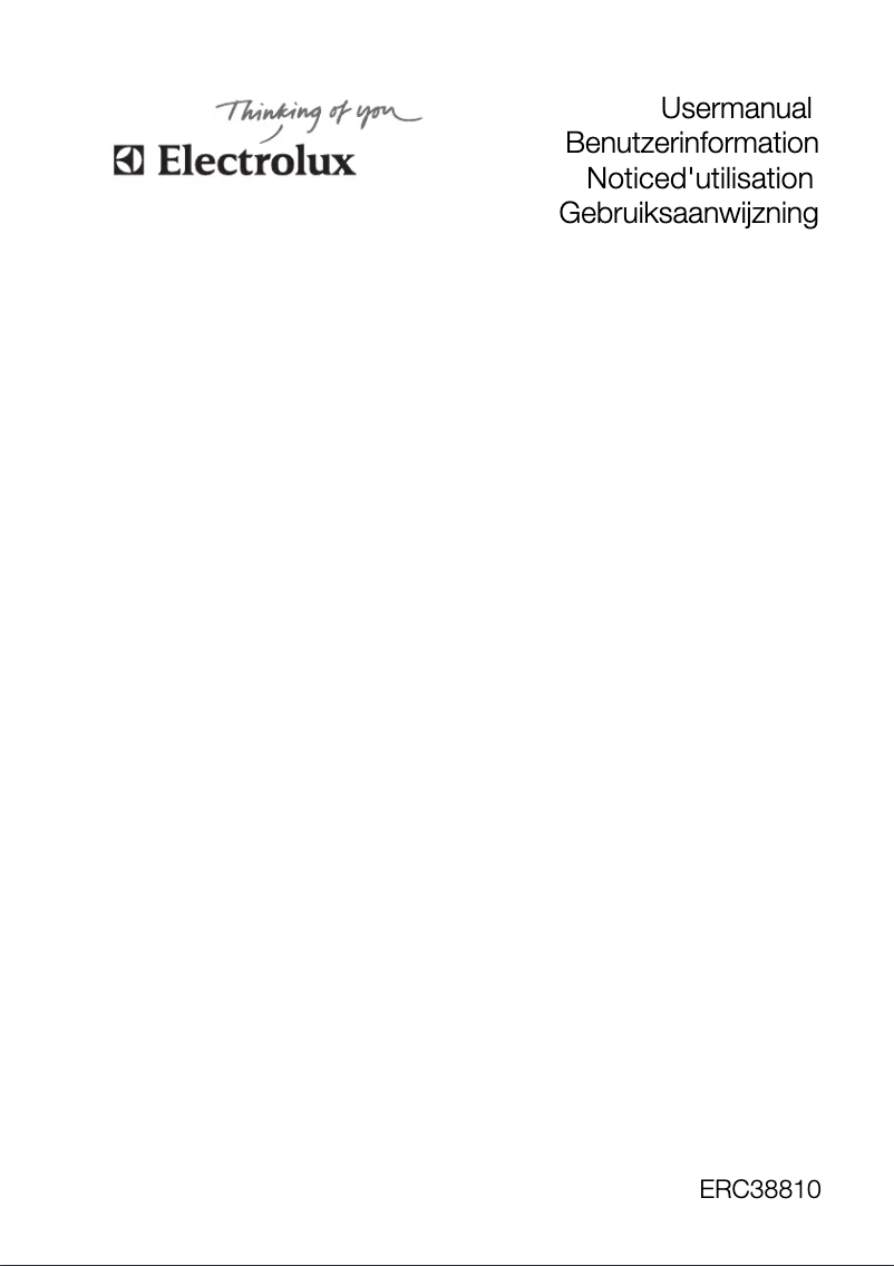 Page 1 de la notice Manuel utilisateur Electrolux ERC 38810 WS