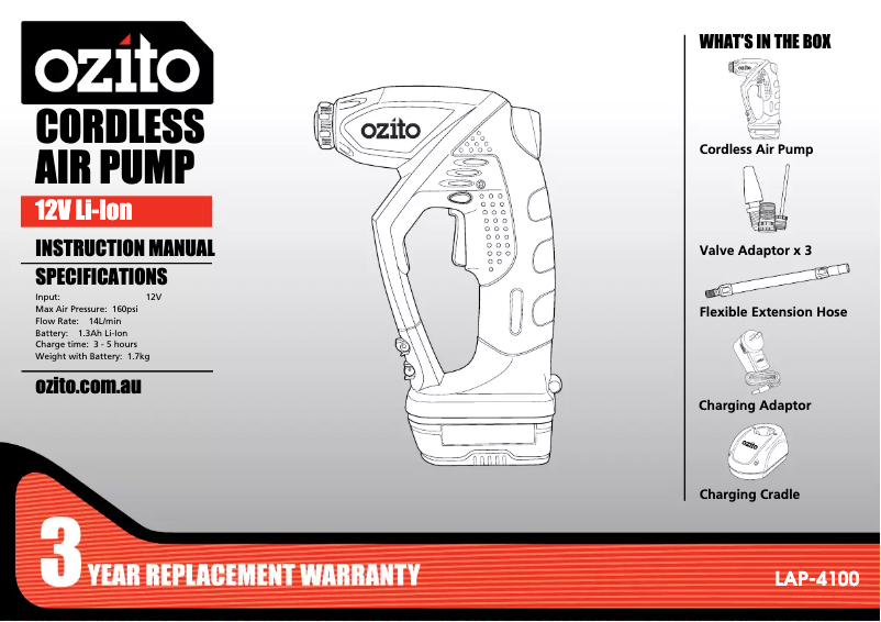 Página 1 del manual Manual de usuario Ozito LAP-4100