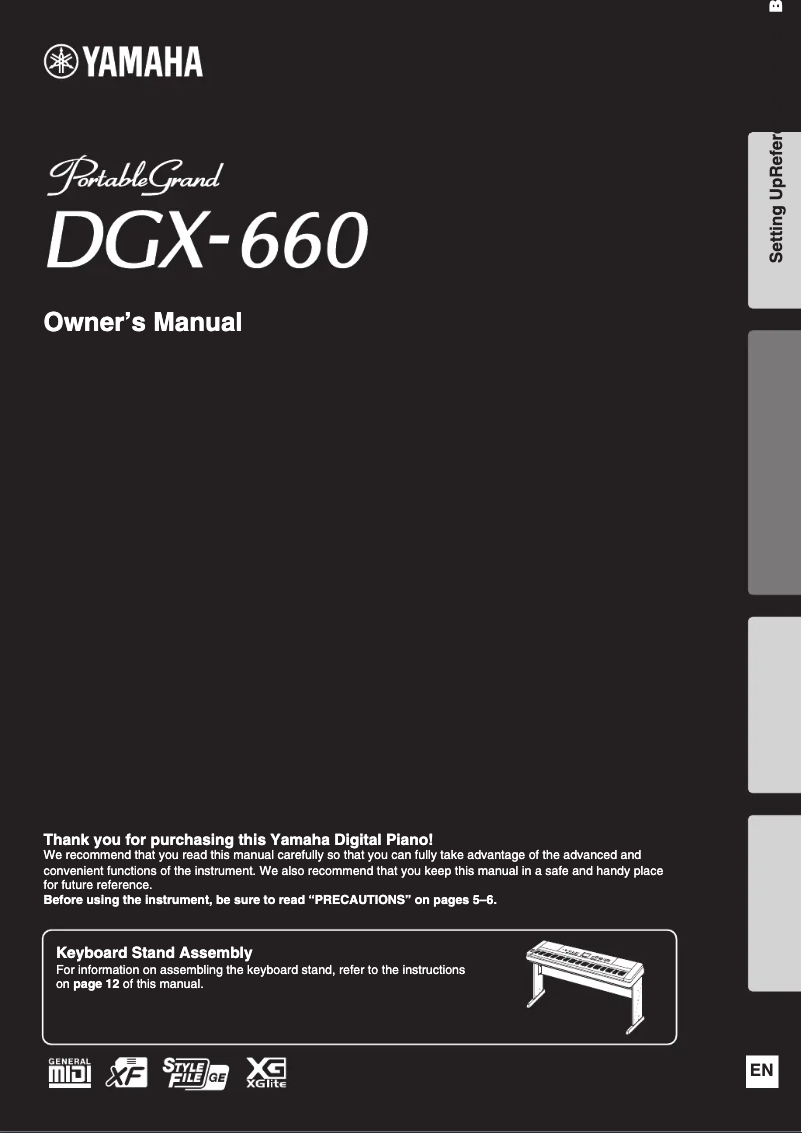 Image de la première page du manuel de l'appareil DGX-660
