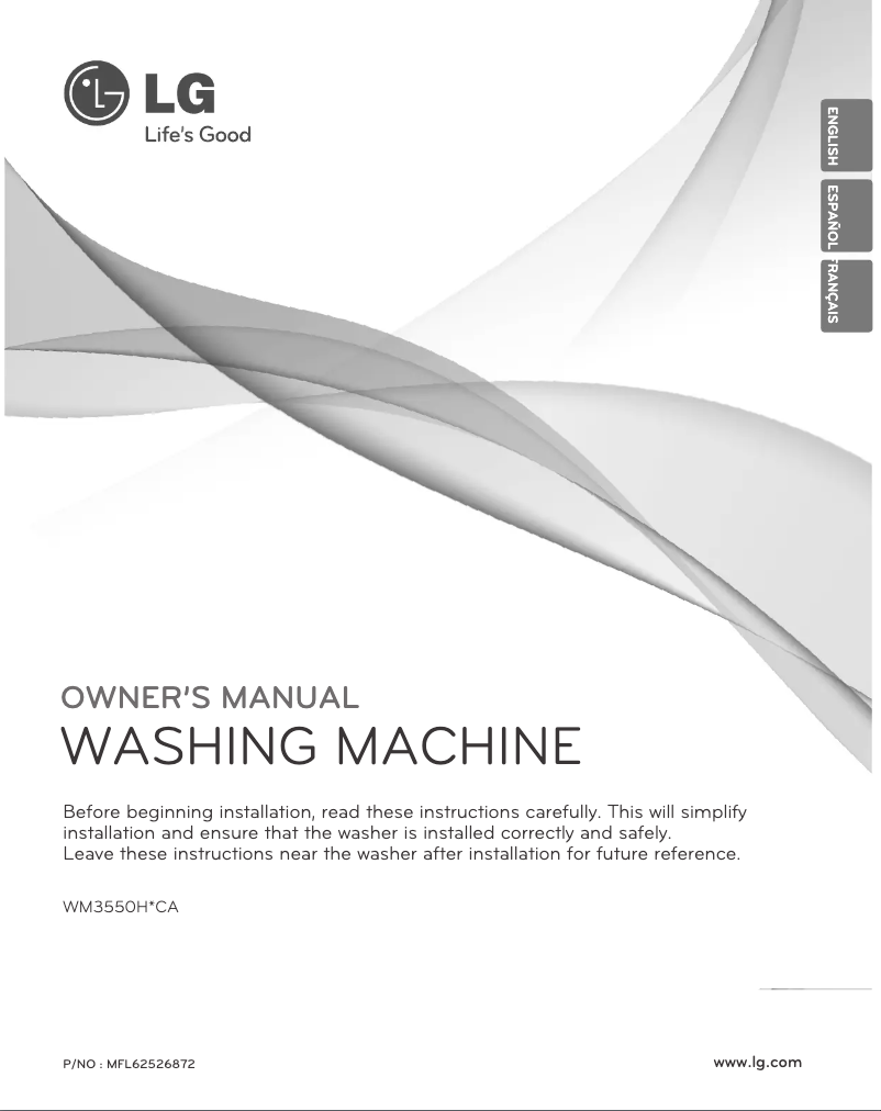 Page 1 de la notice Manuel utilisateur LG WM3550HWCA