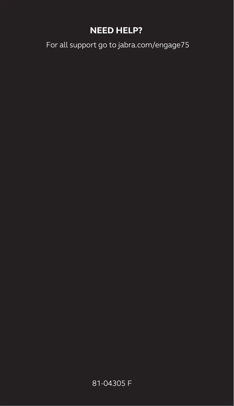 Page 1 de la notice Guide de démarrage rapide Jabra Engage 75