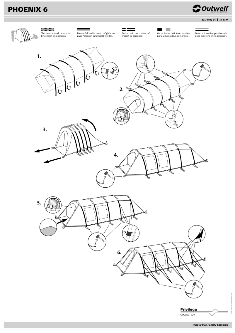 Page 1 de la notice Manuel utilisateur Outwell Phoenix 6