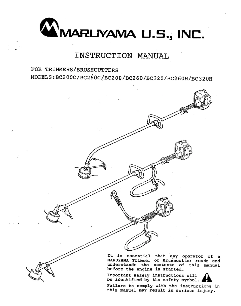 Page n°1 - Manuel utilisateur Maruyama BC200C