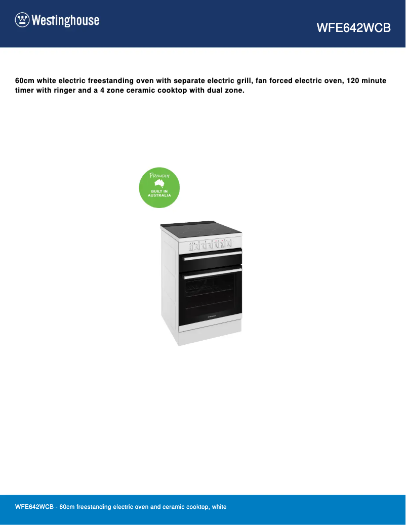 Image de la première page du manuel de l'appareil WFE642WCB