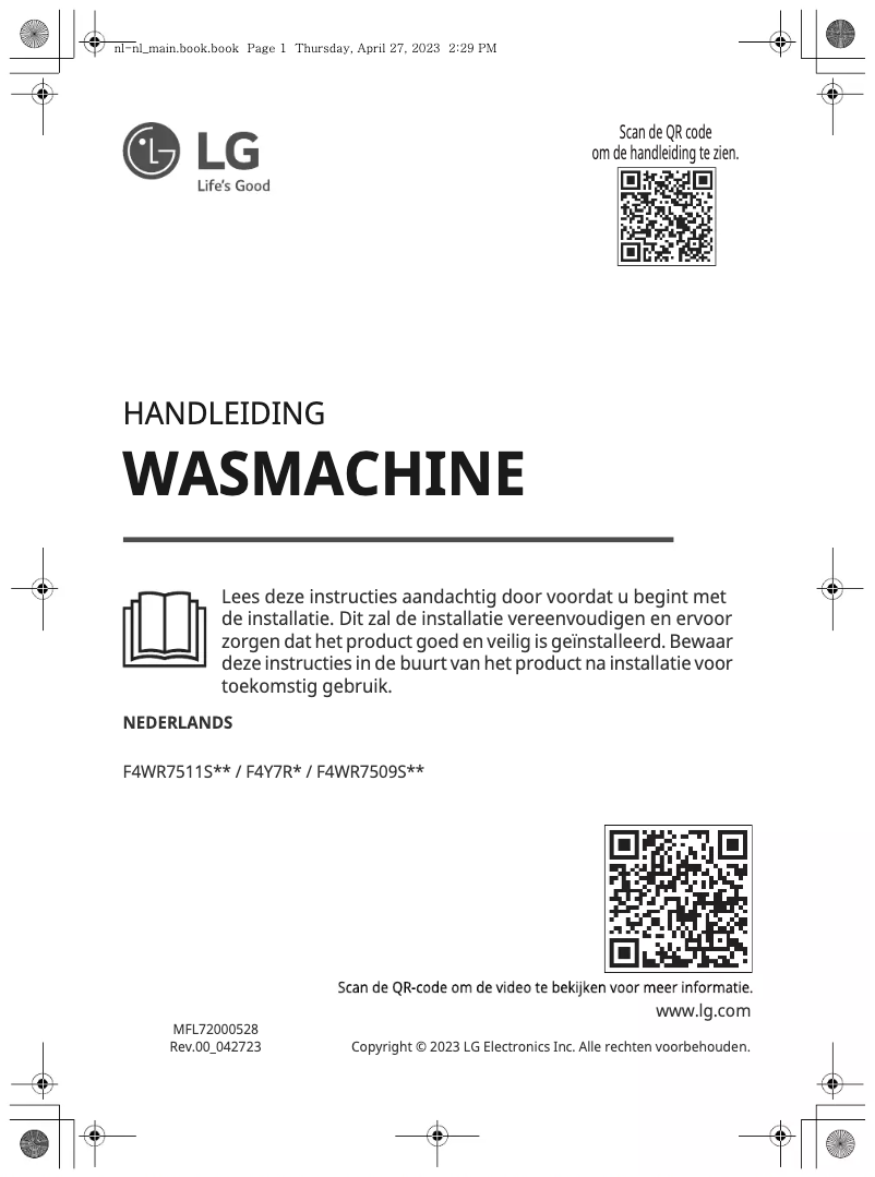 Page n°1 - Manuel utilisateur LG GC3R709S1A