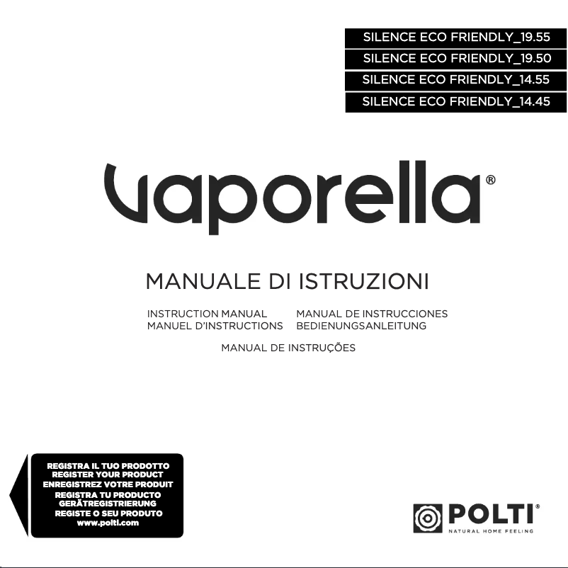 Page n°1 - Manuel utilisateur Polti Vaporella Silence ECO Friendly 19.55
