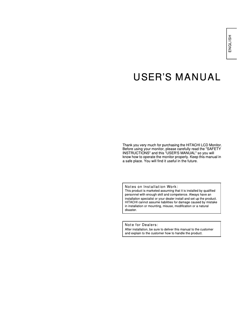 Page 1 de la notice Manuel utilisateur Hitachi 32LD7800TA