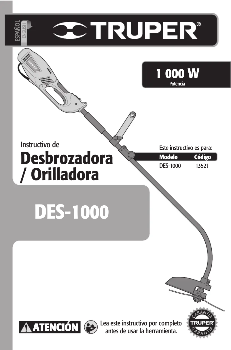 Image de la première page du manuel de l'appareil DES-1000