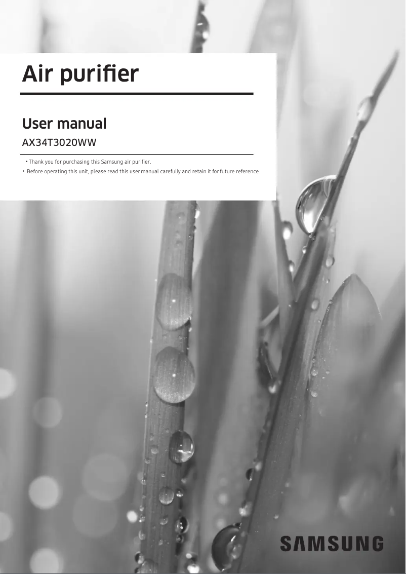 Page n°1 - Manuel utilisateur Samsung AX34T3020