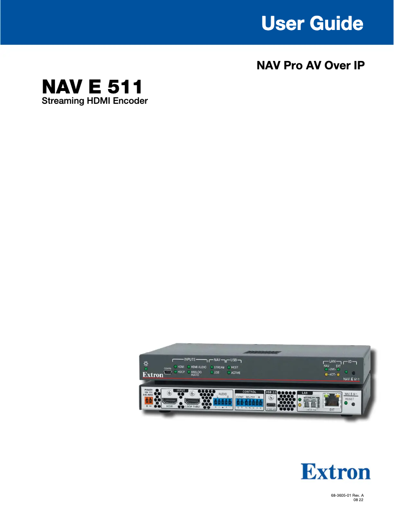 Página 1 del manual Manual de usuario Extron NAV E 511