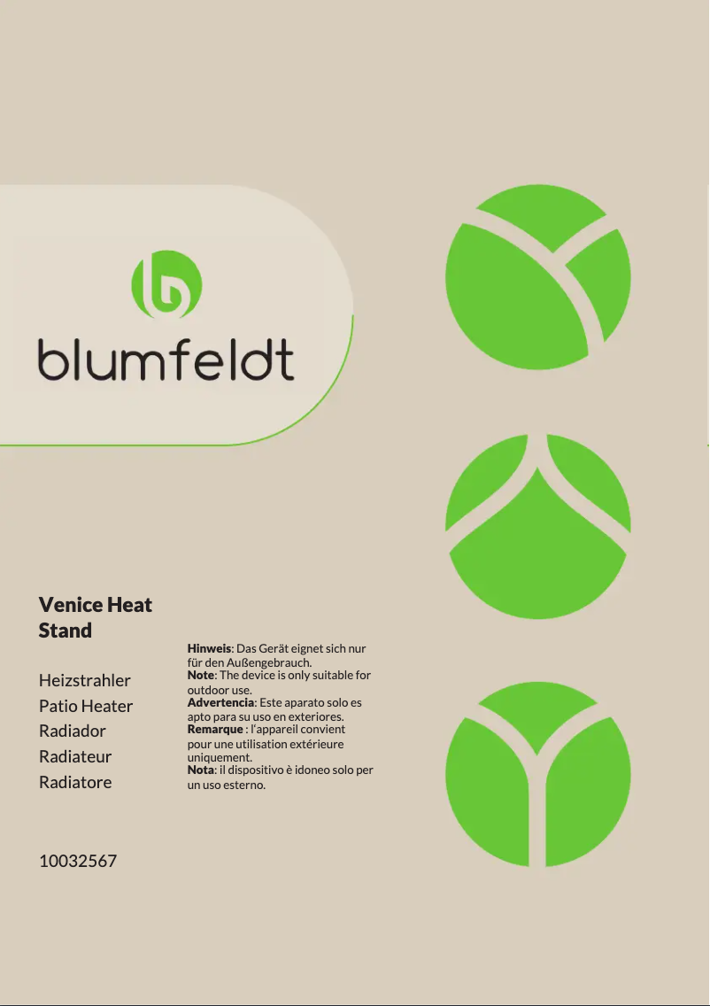 Page n°1 - Manuel utilisateur Blumfeldt Venice Heat Stand