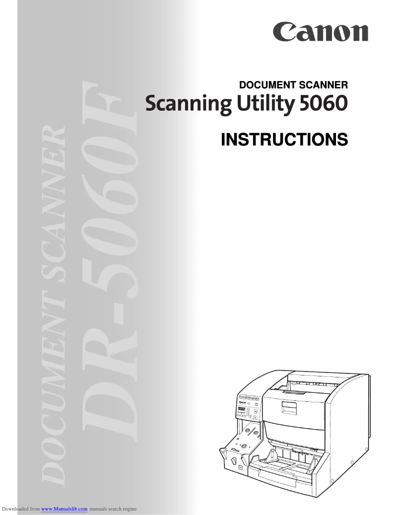Page 1 de la notice Manuel utilisateur Canon imageFORMULA DR-5060F