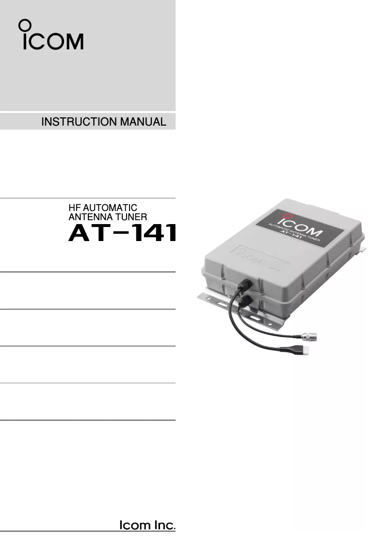 Page n°1 - Manuel utilisateur ICOM AT-141