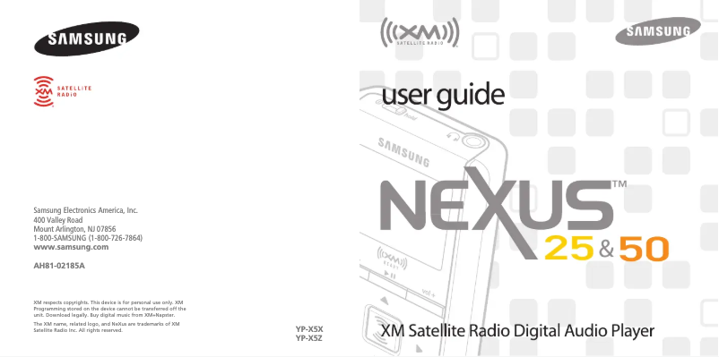 Page 1 de la notice Manuel utilisateur Samsung NeXus 25