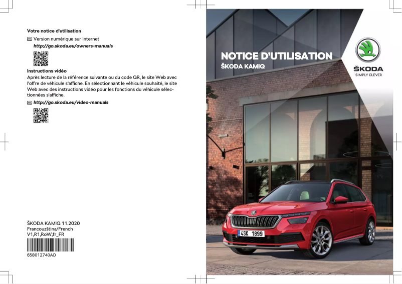 Page 1 de la notice Manuel utilisateur Skoda Kamiq (2020)