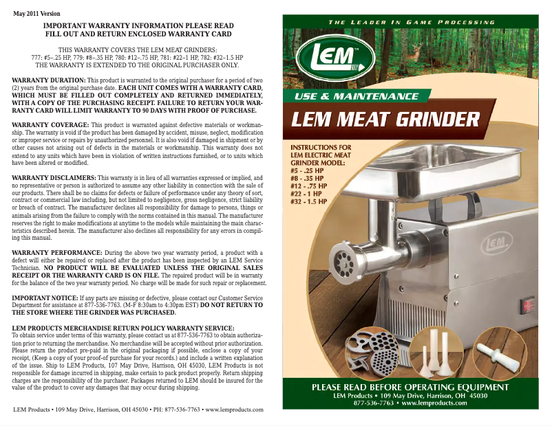 Page 1 de la notice Manuel utilisateur LEM 780