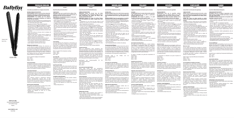 Page 1 de la notice Manuel utilisateur BaByliss Super Shine 230 ST255E