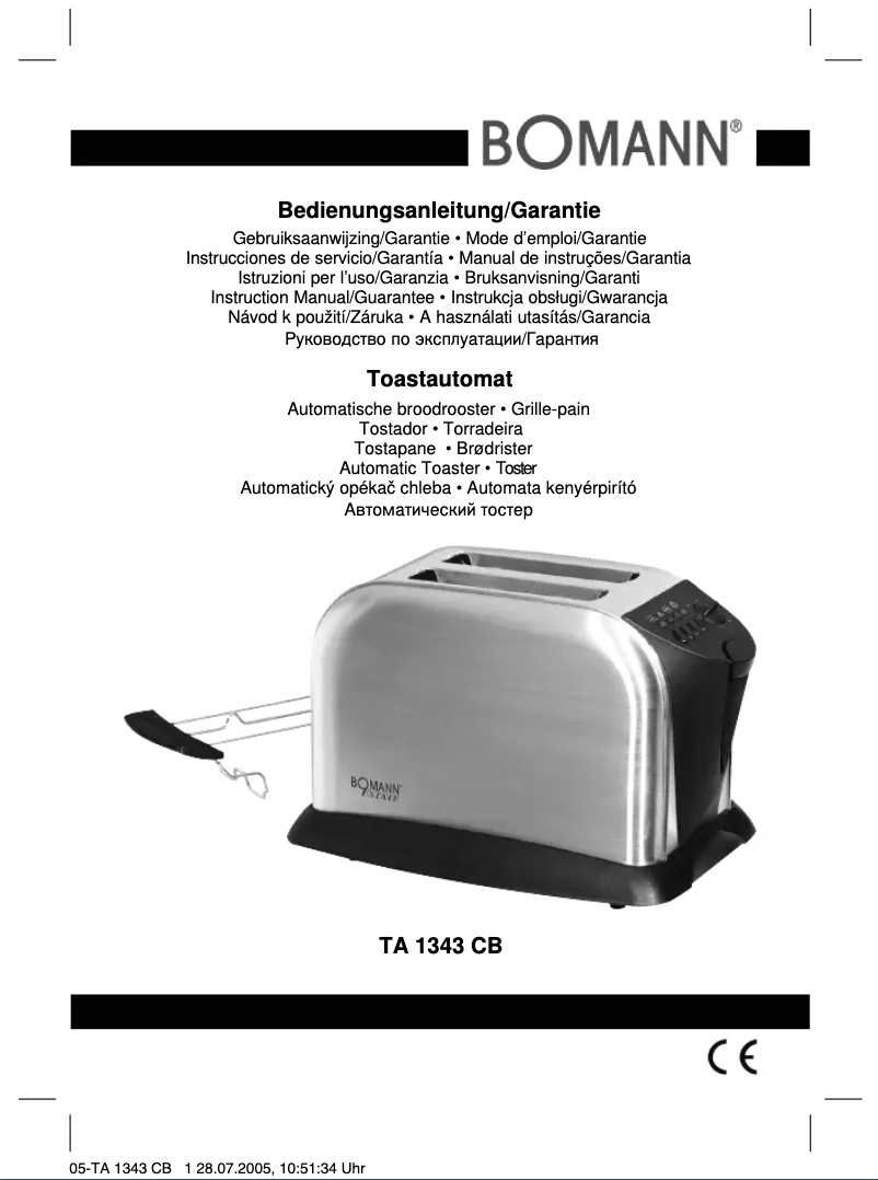 Image de la première page du manuel de l'appareil TA 1343 CB